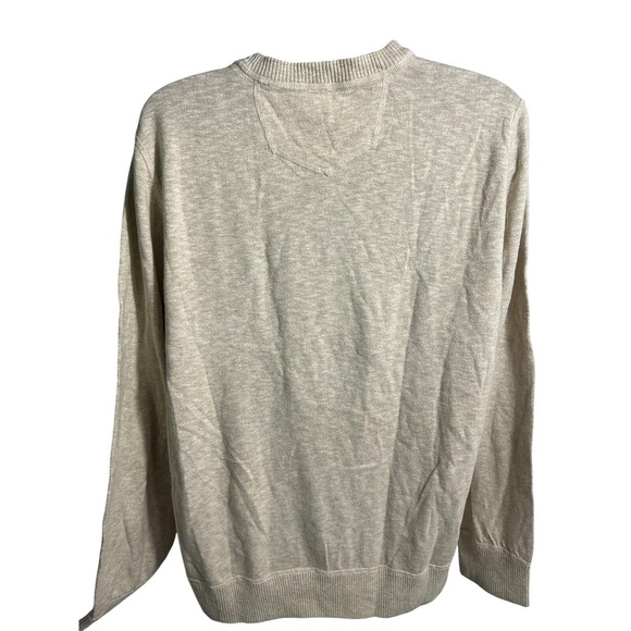 Eddie Bauer Sweater Mens 2XL Beige Oatmeal Cotton Knit Crewneck Pullover Casual - Picture 4 of 8
